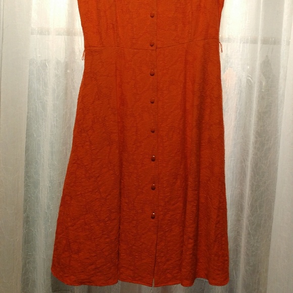 Orange button down dress - Picture 3 of 3